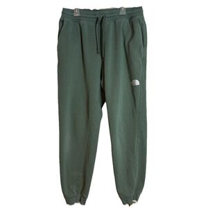 North Face Women's Jogger Sweatpants Green Logo Lounge Athletic Size Large